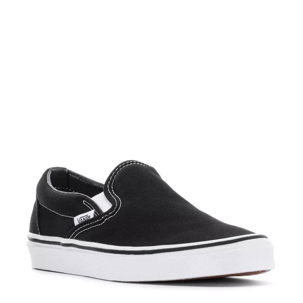 Vans Classic Slip-On Shoe, Black unisex Size men 7 womens 8.5
